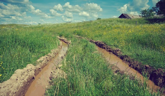 Farmer's road.Kenozerye.Arkhangelsk regio, Rusland