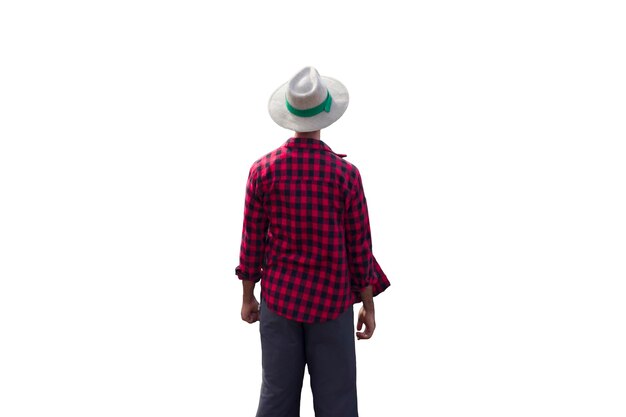 Farmer with hat isolated on white background for concept images