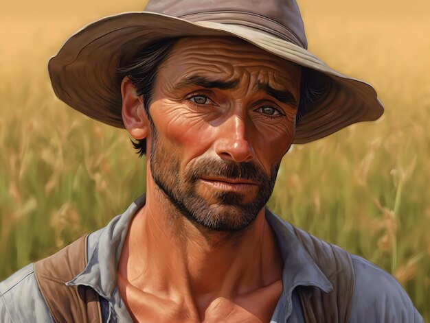 farmers on field farmer portrait ai generated