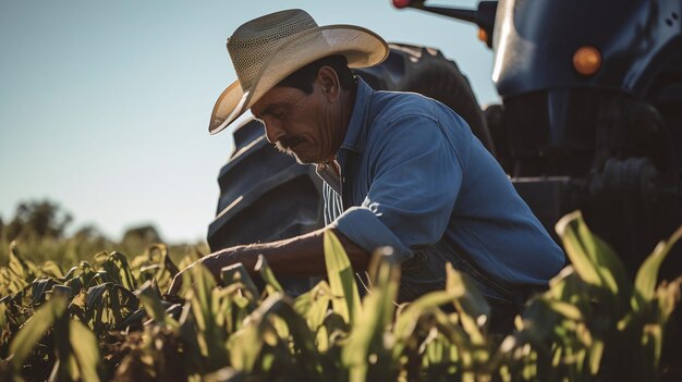 Foto agricoltori nel campo