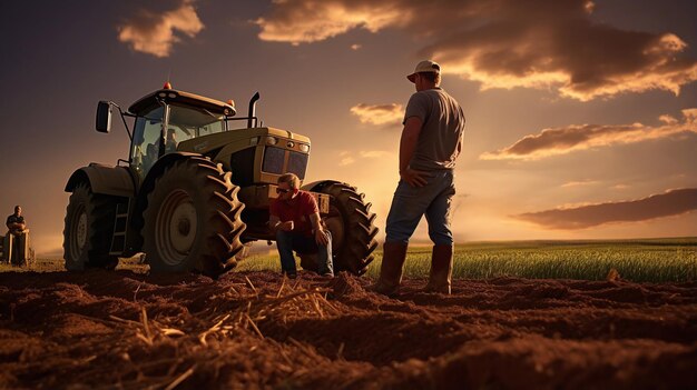 Foto agricoltori nel campo