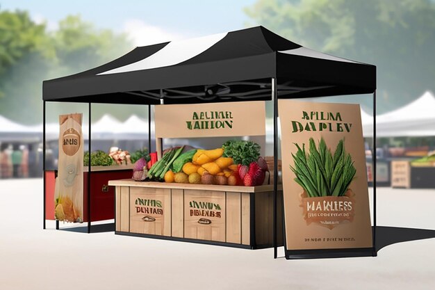 Farmers Market Branding Showcase Incorporate the Logo into Vendor Booths Banners and Promotional Ma