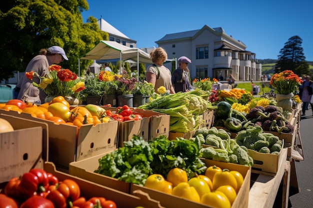 Farmers Market Fresh Produce DisplayxA