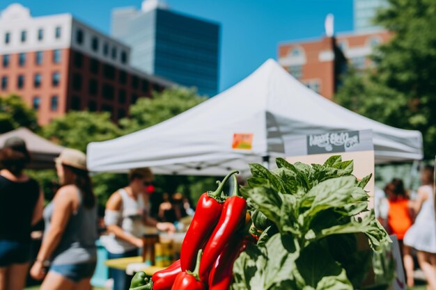 Photo a farmers market scenery