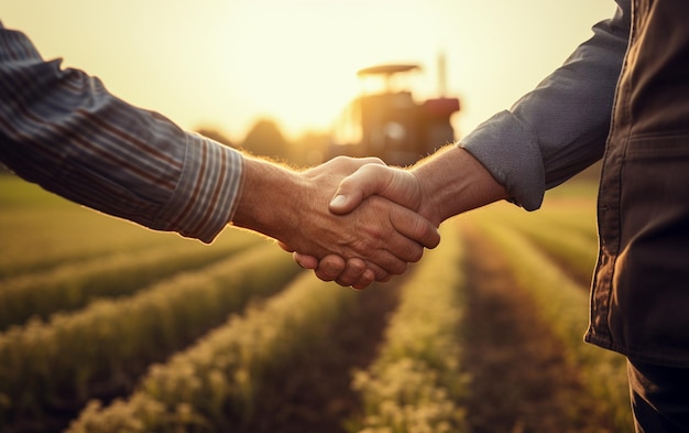 Farmers Shaking Hands Generative By Ai