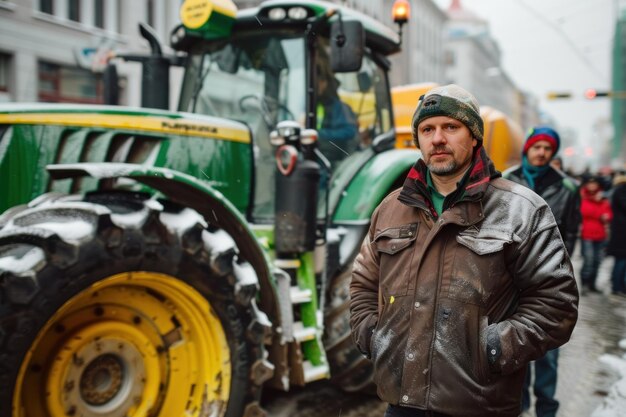 Photo farmers strike in city people on strike protesting protests against tax increases abolition of benefits