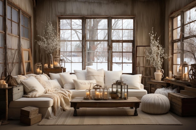 farmhouse decor in winter decorations inspiration ideas