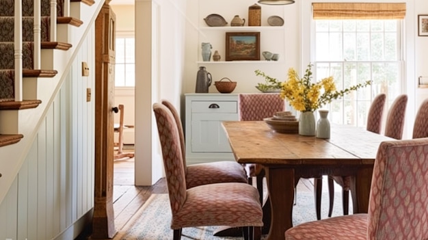 Farmhouse dining room decor interior design and home decor elegant table with chairs furniture country cottage style inspiration