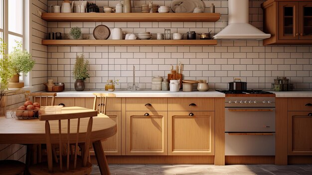 Farmhouse kitchen brown