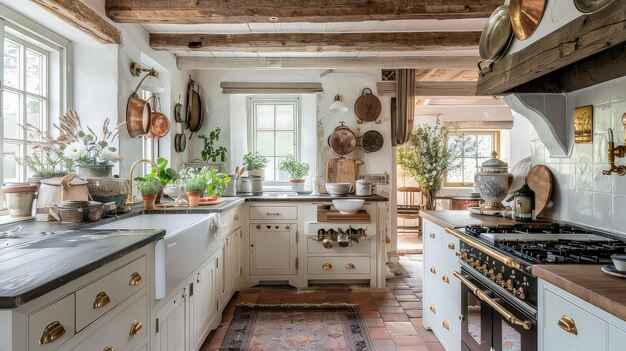 Photo farmhouse kitchen