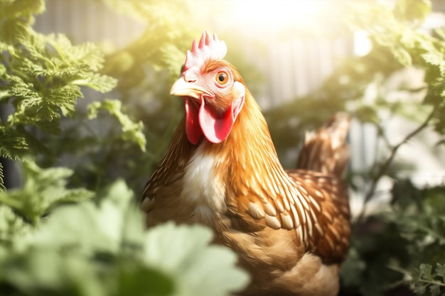 Photo farming fowl rooster chickens pasture animal nature outdoors agriculture poultry bird hen food