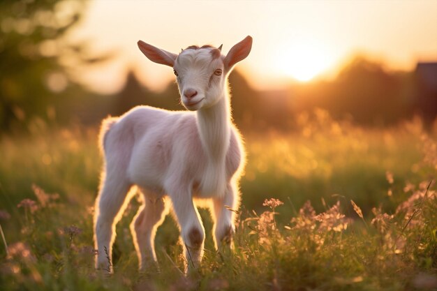 Farming green grass summer rural goat mammal domestic landscape animals baby sun cute