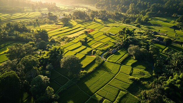 Farmland green agriculture rice field environment tree forest mountain Nature and landscape travel