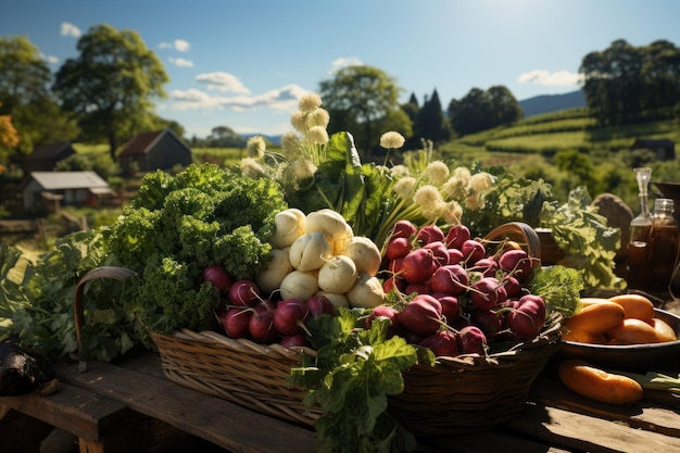 FarmtoTable 신선한 농산물 요리사와 유기농 시장