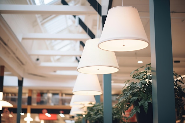 Photo faro lamp cluster in shopping mall atrium