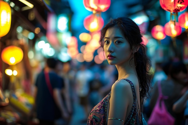 Fascinating Asian women street Generate Ai