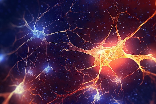 動作中のニューロン ネットワークの魅力的な描写