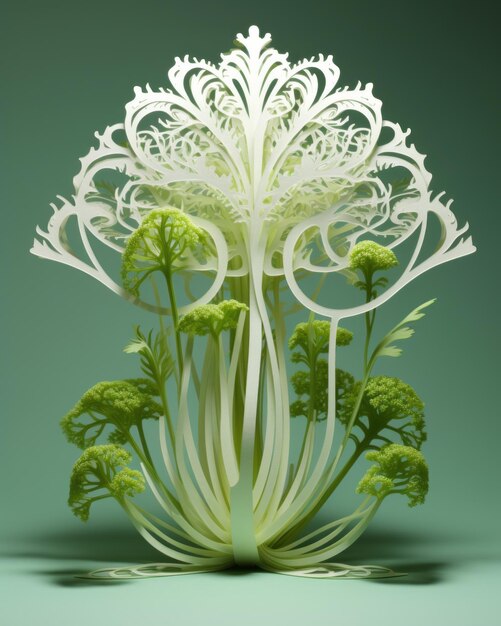 Photo fascinating fusions exploring the world of kirigami fennel art