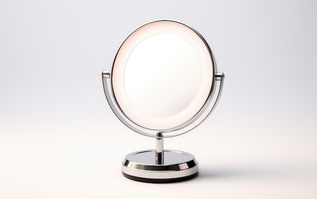 Fascinating Makeup Mirror with Lights Isolated on White Background