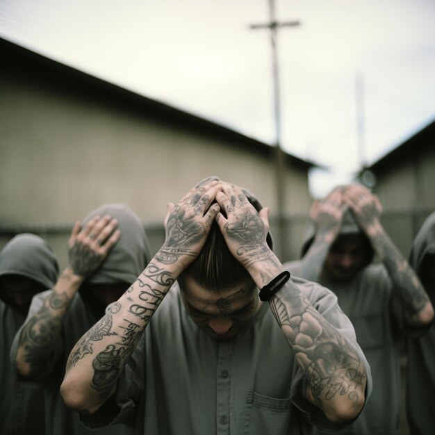 Foto foto affascinanti di individui condannati all'interno delle carceri