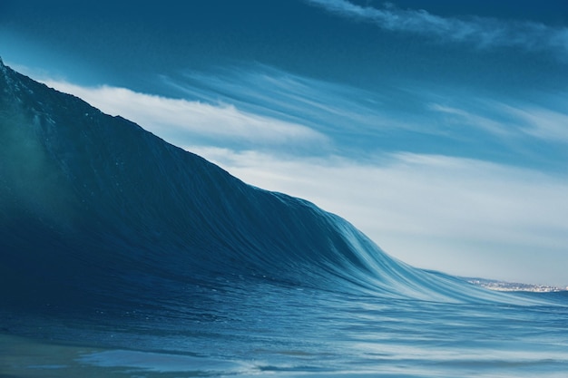 Affascinante paesaggio marino con onde pesanti