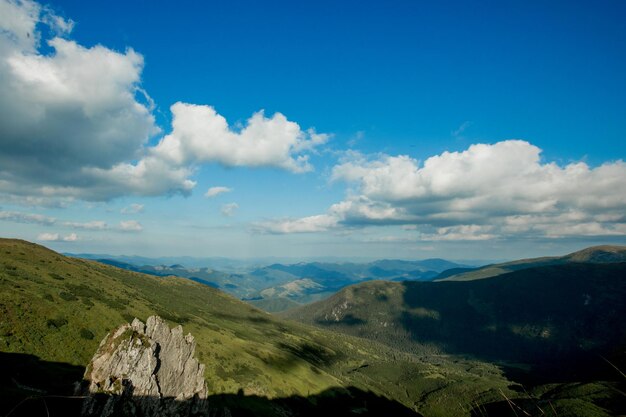 Fascinating view of the top of mount spitz of the carpathian mountains ukraine