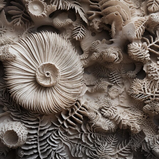 Premium AI Image  The Fascinating World of Texture Plant Fossils 