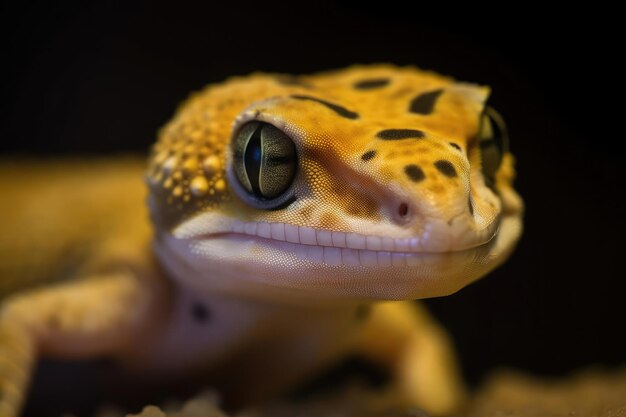 Fascinerende luipaardgekko die rondsnuffelt in zijn habitat