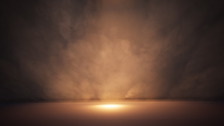 Foto fase witte rook en schijnwerper
