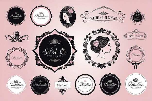 Fashion and beautysalon studio boutique logo and emblem collection