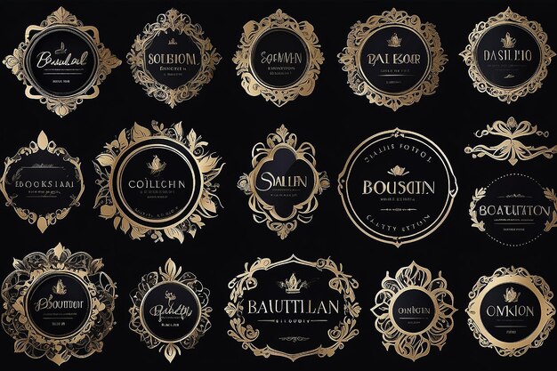 Fashion and beautysalon studio boutique logo and emblem collection