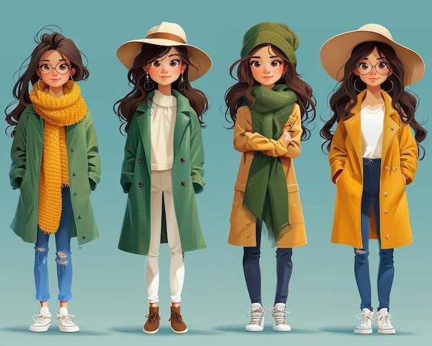 Photo fashion blogger cartoon character