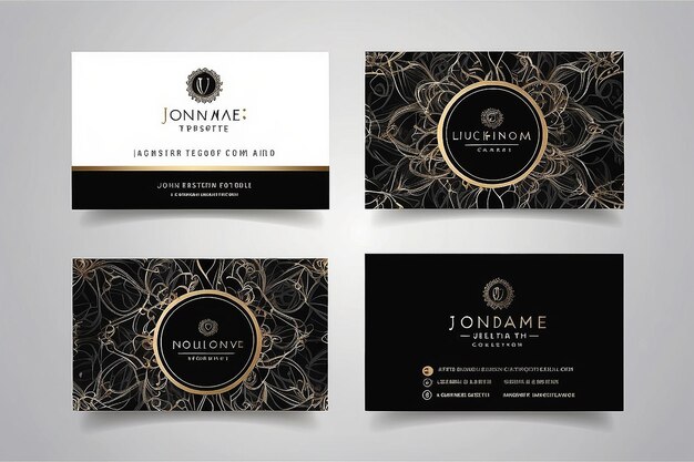 Fashion Business Card Design Template Luxe en elegante achtergrond