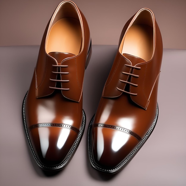 Foto moda classica uomini lucidati sfumature di marrone oxford brogues coppia