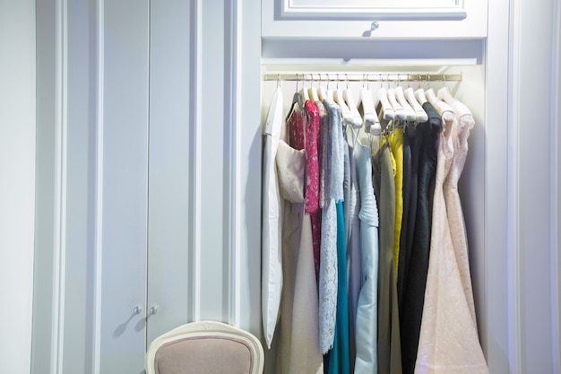 Fashion Clothes on Display rack in retail shop