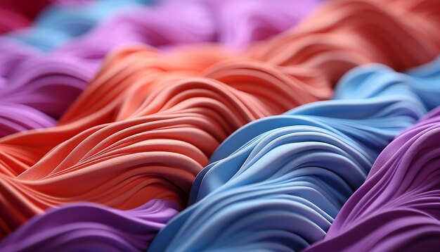 Foto collezione di moda a colori vivaci a righe di seta a ondate generate dall'ai