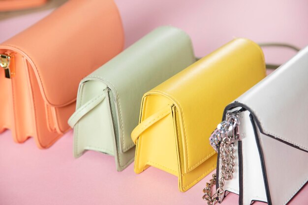 Fashion color bags on the table