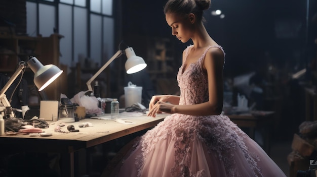 Photo fashion design process and behind the scenes