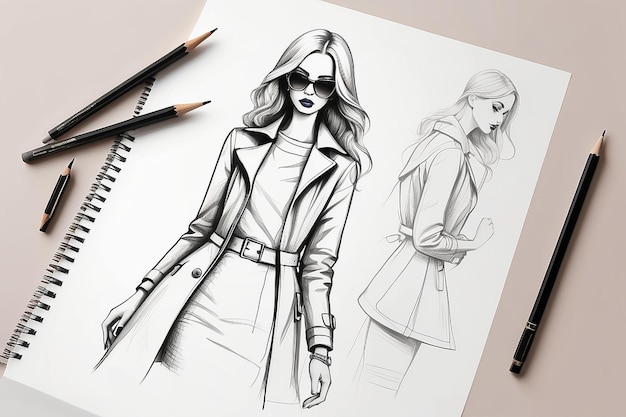 Foto mockup di disegno di moda