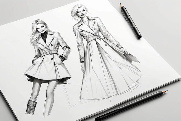 Fashion Design Sketch Mockup