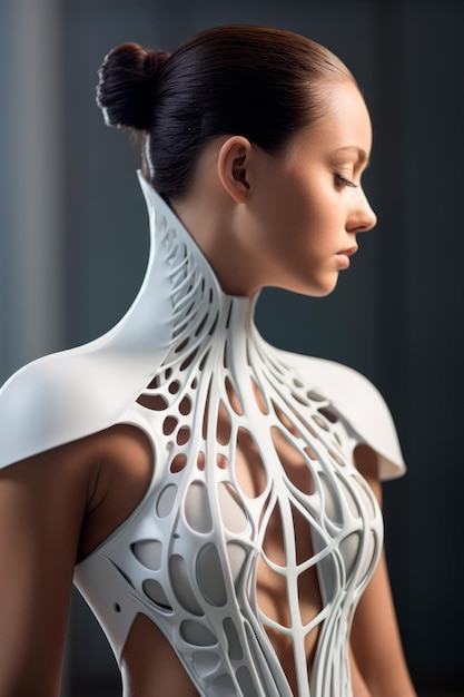 a fashion designer using 3D printing to create customized clothing AI generative