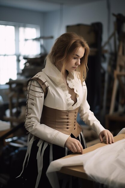 Fashion designer at work in her studio Portrait of a beautiful young woman fashion designer