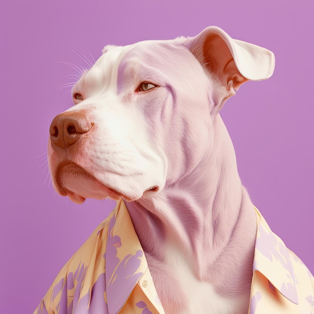 Fashion dog in summer shirt Lifestyle portrait Generative AI