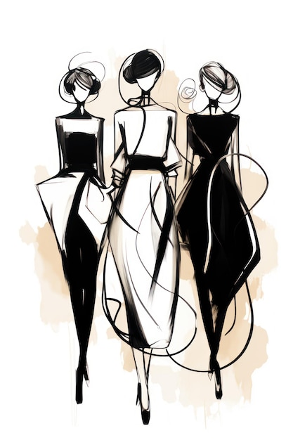 Fashion Doodle Very Simple HandDrawn Lines AI Generated