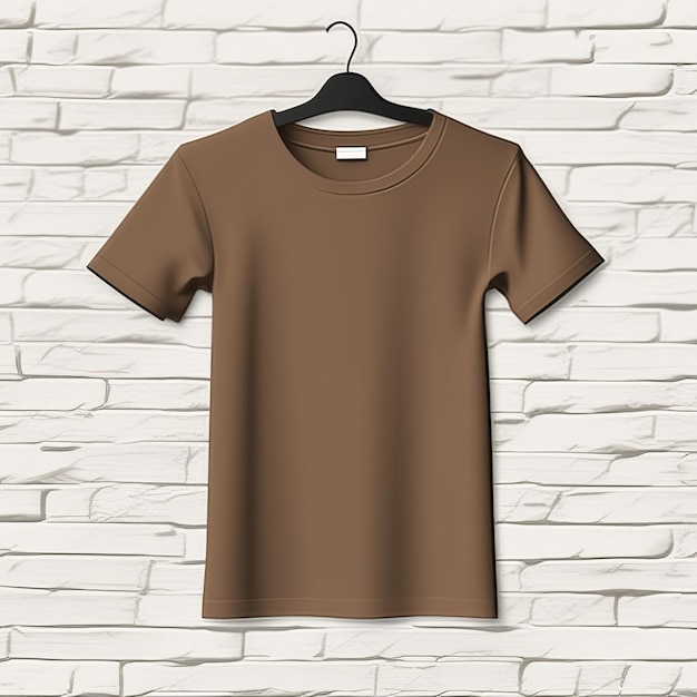 Fashion dress mockup brown tshirt blank