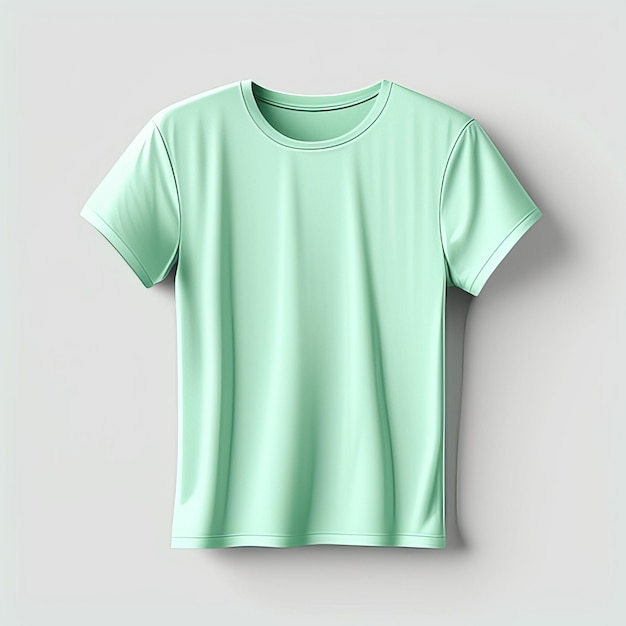 Fashion dress mockup clothing mint green tshirt blank