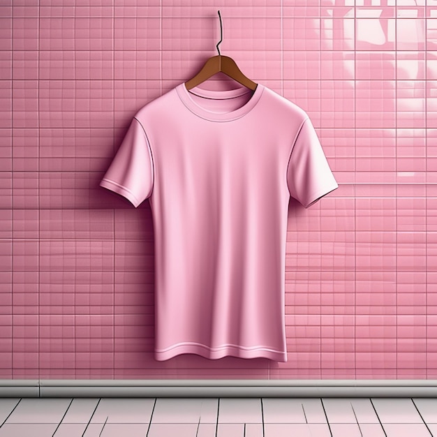 Fashion dress mockup pink tshirt blank