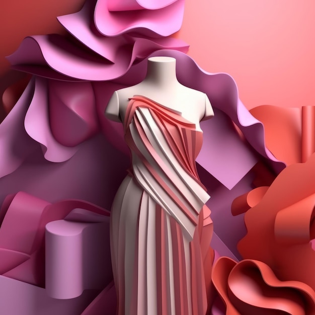 Fashion and Fabric Theme 3D Abstract Background