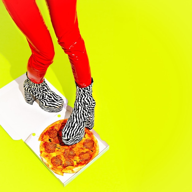 Fashion Fast Foot creative design Minimal art Pizza addict Food porn concept