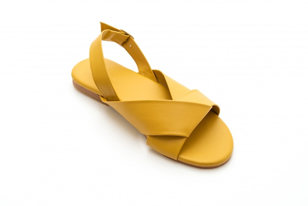 fashion female and woman leather sandals with slingback